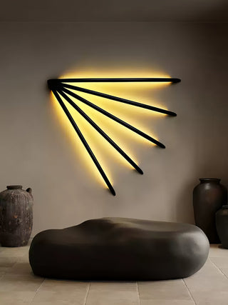 Evvinos Moderne Minimaliste Linéaire Bois Luminaire Mural