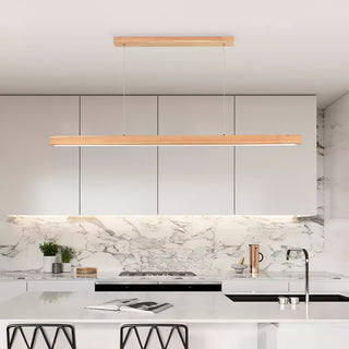 Elowen Suspension linéaire minimaliste en bois-Luire