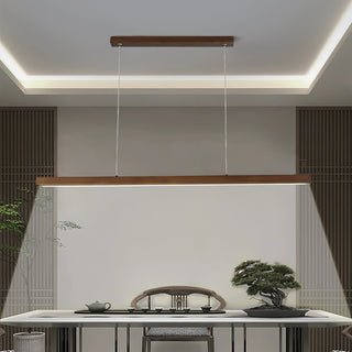 Elowen Suspension linéaire minimaliste en bois-Luire
