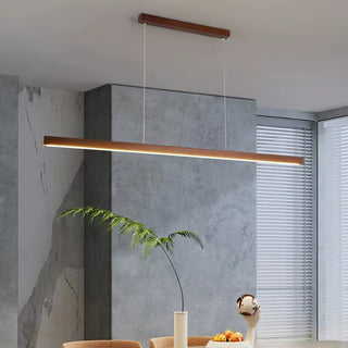 Elowen Suspension linéaire minimaliste en bois-Luire