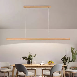 Elowen Suspension linéaire minimaliste en bois-Luire