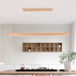 Elowen Suspension linéaire minimaliste en bois-Luire