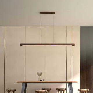 Elowen Suspension linéaire minimaliste en bois-Luire