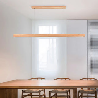 Elowen Suspension linéaire minimaliste en bois-Luire