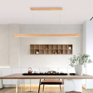Elowen Suspension linéaire minimaliste en bois-Luire