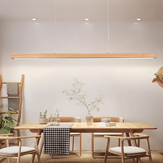 Elowen Suspension linéaire minimaliste en bois-Luire
