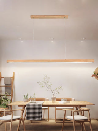 Elowen Suspension linéaire minimaliste en bois-Luire