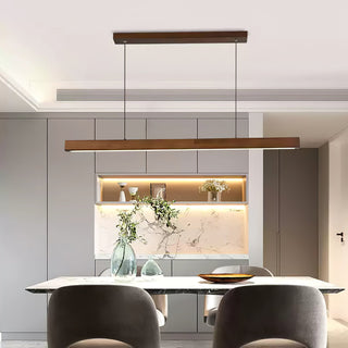 Elowen Suspension linéaire minimaliste en bois-Luire