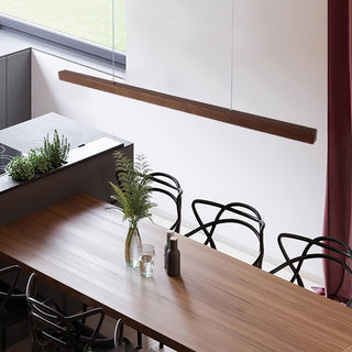 Elowen Suspension linéaire minimaliste en bois-Luire