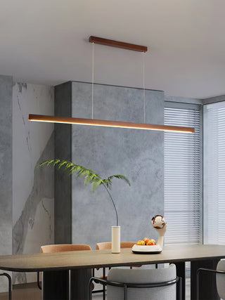 Elowen Suspension linéaire minimaliste en bois-Luire