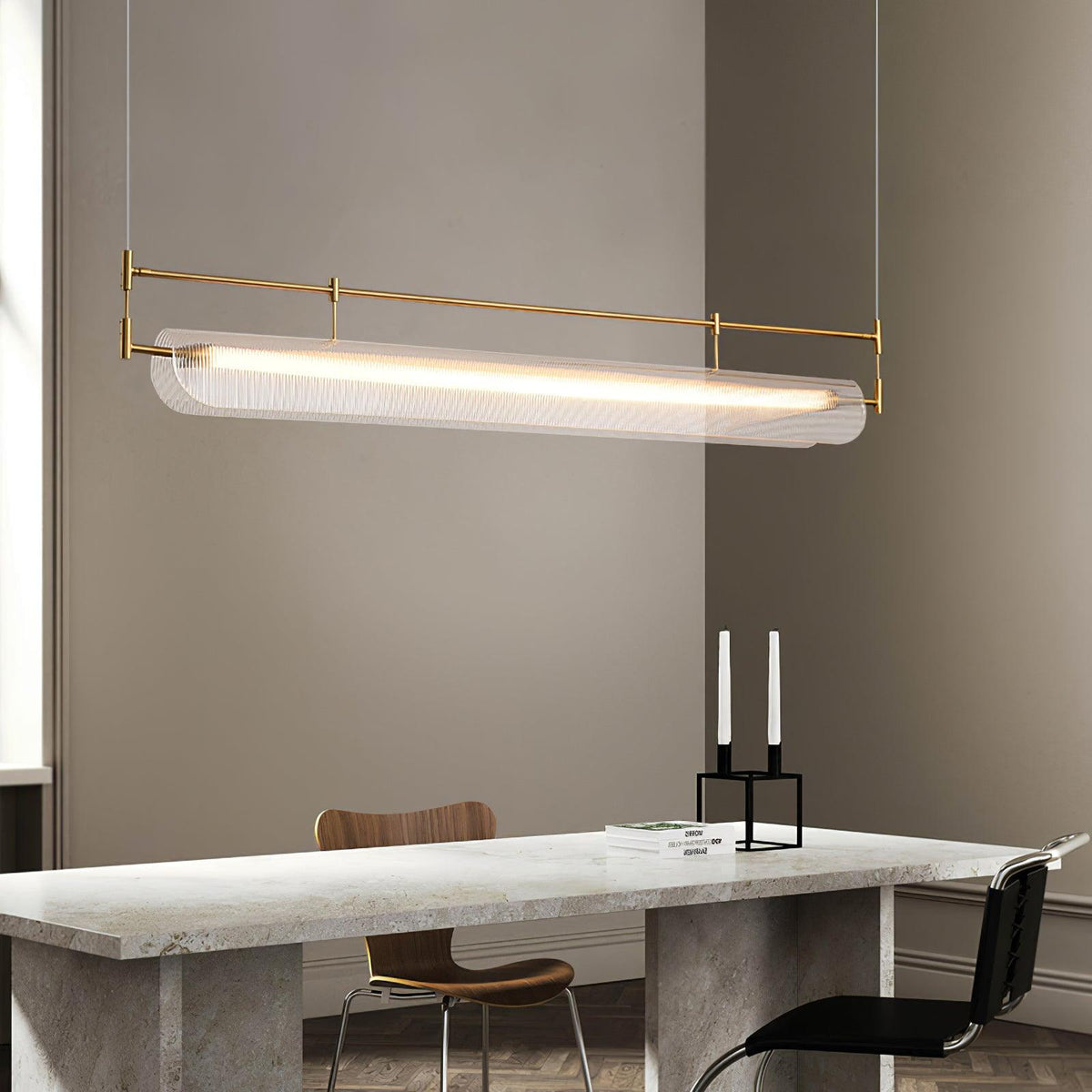Zorista Lustre Linéaire en Acrylique Long