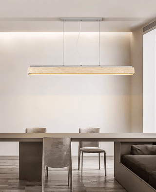 Linear Travertine Suspension Lamp-Neutral Decor
