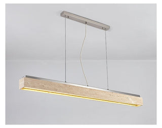 Linear Travertine Suspension Lamp-Neutral Decor