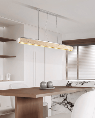 Linear Travertine Suspension Lamp-Neutral Decor