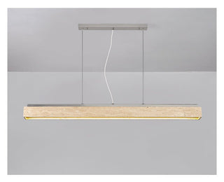 Linear Travertine Suspension Lamp-Neutral Decor