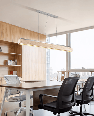 Linear Travertine Suspension Lamp-Neutral Decor