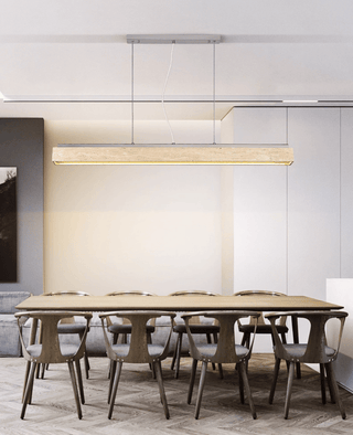 Linear Travertine Suspension Lamp-Neutral Decor