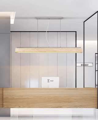 Linear Travertine Suspension Lamp-Neutral Decor