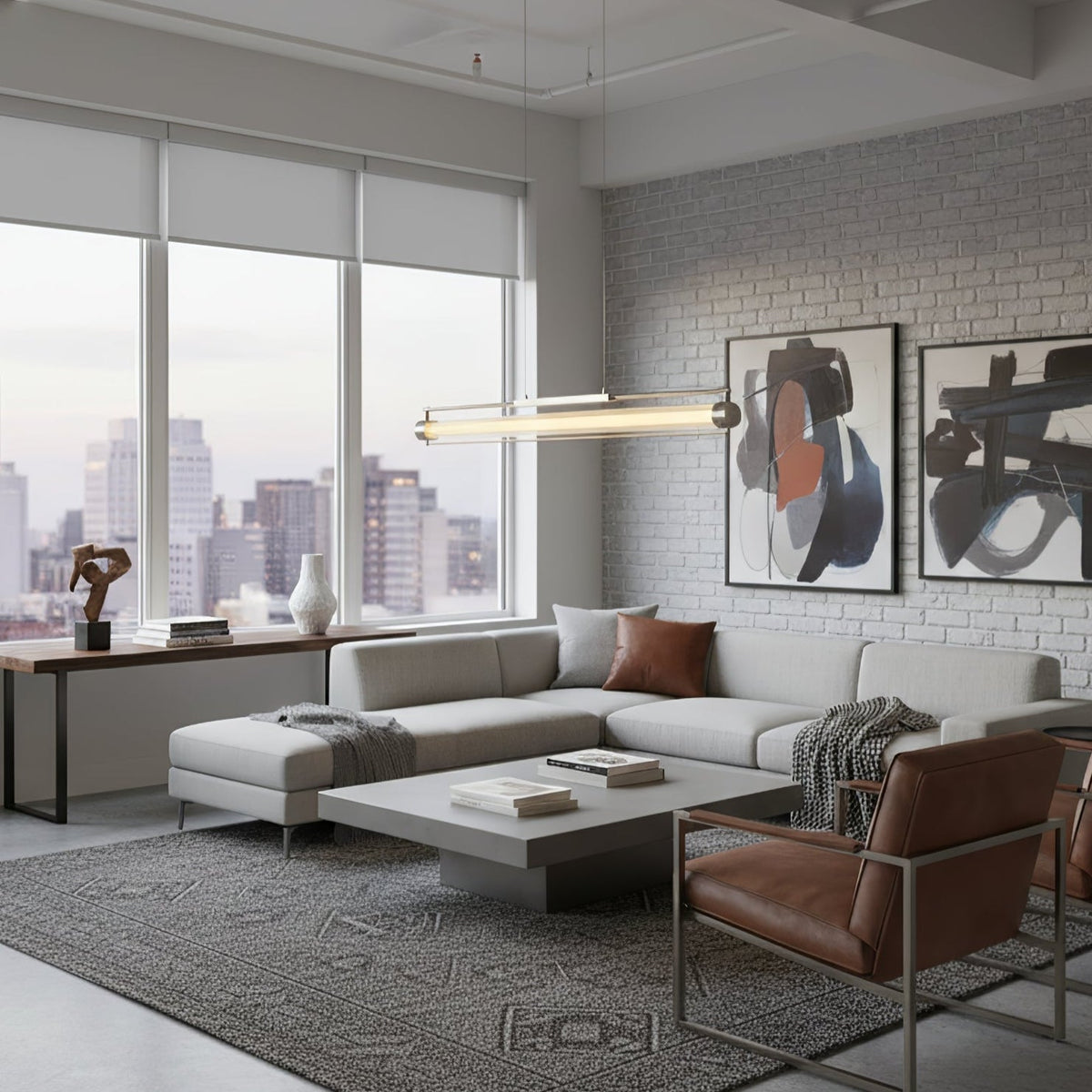 Linear Tube Linear Pendant-Neutral Decor