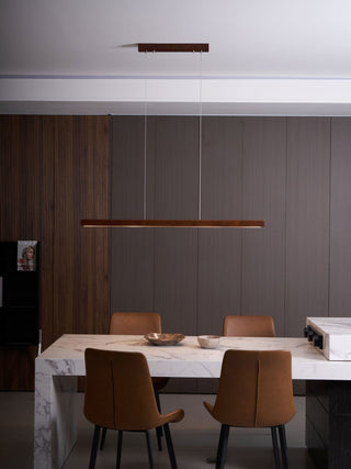 Elowen Suspension linéaire minimaliste en bois-Luire