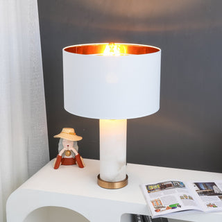Zosilis Lampe de Table en Albâtre Cylindrique