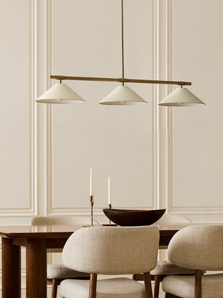 Linen Cone Linear Chandelier-Neutral Decor
