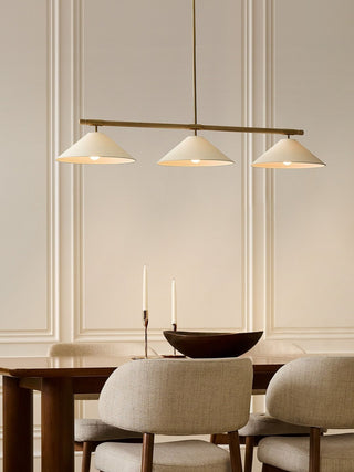 Linen Cone Linear Chandelier-Neutral Decor