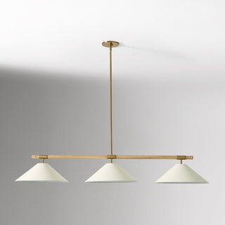 Linen Cone Linear Chandelier-Neutral Decor