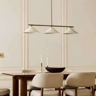Linen Cone Linear Chandelier-Neutral Decor
