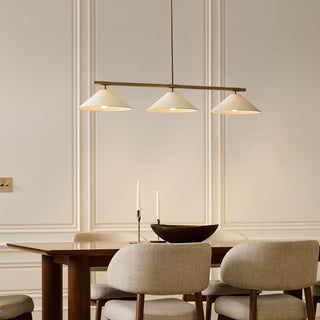 Linen Cone Linear Chandelier-Neutral Decor