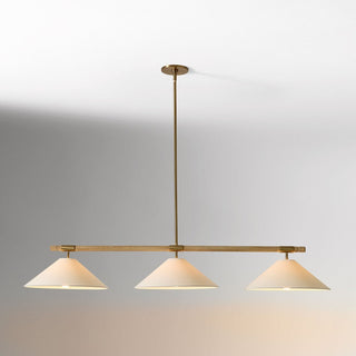 Linen Cone Linear Chandelier-Neutral Decor