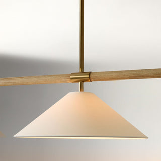 Linen Cone Linear Chandelier-Neutral Decor