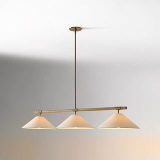 Linen Cone Linear Chandelier-Neutral Decor