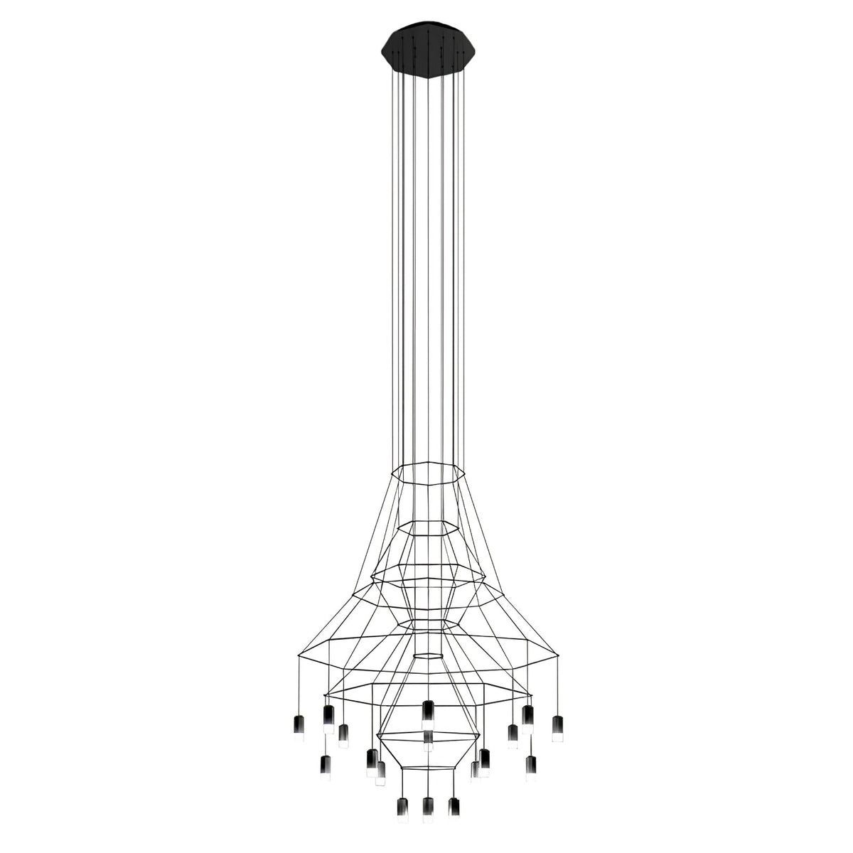 Soloris Lustre Lignes Noir Structure Métallique LED