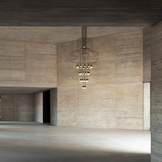 Lustra Lustre Lignes Noir Structure Métallique LED