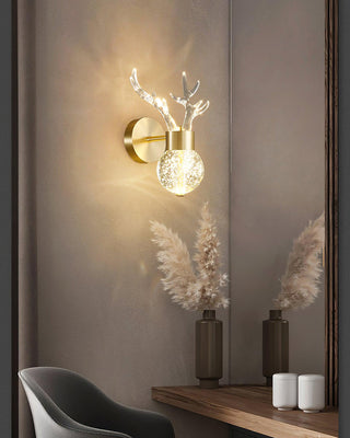 Timber Lampe Murale en Cristal de Cerf de Luxe Postmoderne