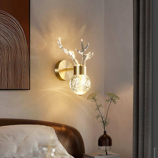 Timber Lampe Murale en Cristal de Cerf de Luxe Postmoderne