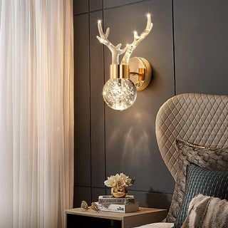 Timber Lampe Murale en Cristal de Cerf de Luxe Postmoderne