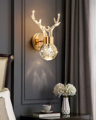 Timber Lampe Murale en Cristal de Cerf de Luxe Postmoderne