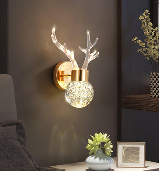 Timber Lampe Murale en Cristal de Cerf de Luxe Postmoderne