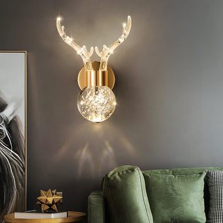 Timber Lampe Murale en Cristal de Cerf de Luxe Postmoderne