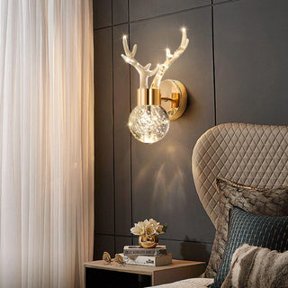 Timber Lampe Murale en Cristal de Cerf de Luxe Postmoderne