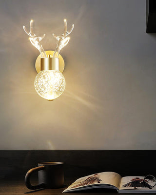 Timber Lampe Murale en Cristal de Cerf de Luxe Postmoderne