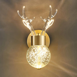 Timber Lampe Murale en Cristal de Cerf de Luxe Postmoderne