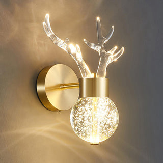 Timber Lampe Murale en Cristal de Cerf de Luxe Postmoderne
