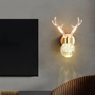 Timber Lampe Murale en Cristal de Cerf de Luxe Postmoderne