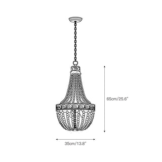 Ulvararis Lustre en Métal et Bois Perlé de Luxe Postmoderne