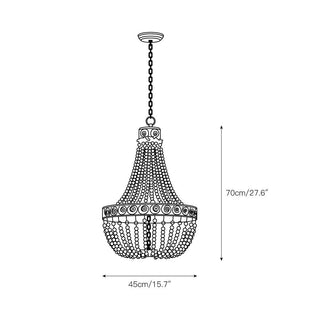 Ulvararis Lustre en Métal et Bois Perlé de Luxe Postmoderne