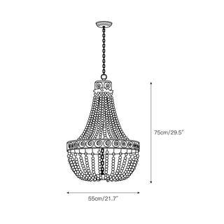 Ulvararis Lustre en Métal et Bois Perlé de Luxe Postmoderne