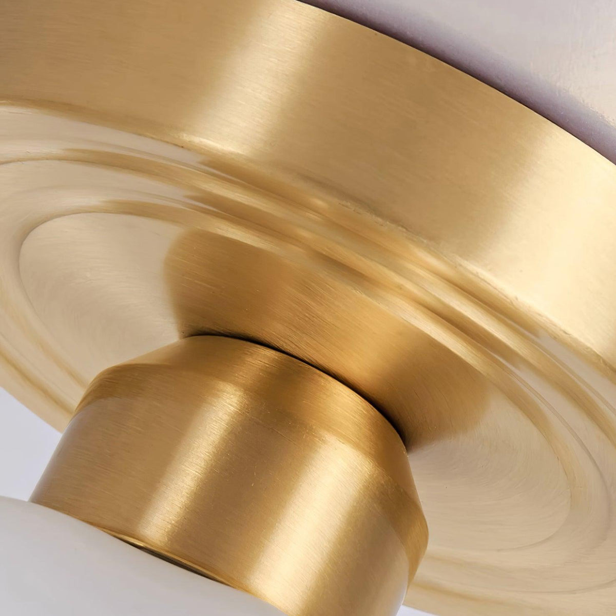 Veya Brass Base and Opal Glass Flush Mount Ceiling Light-Neutral Decor